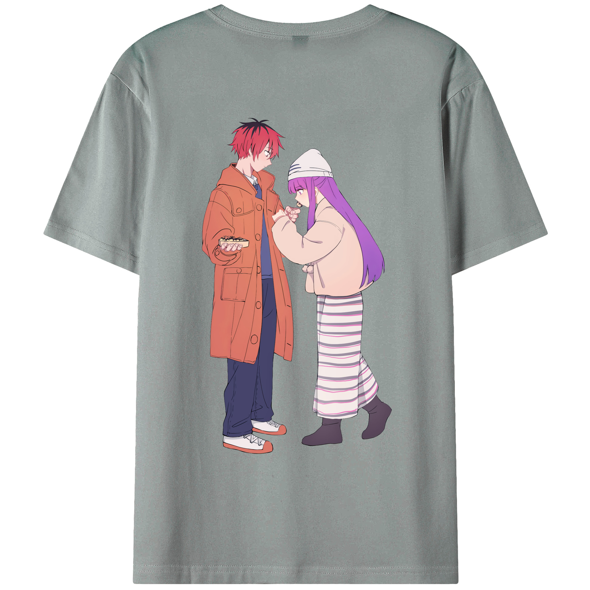 （画像用） 葬送のフリーレン Frieren 綿100％ メンズ半袖Tシャツ（バックプリント） 通気性